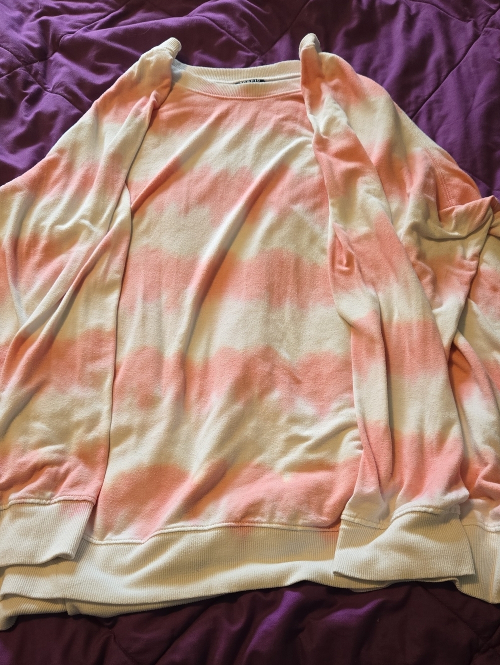 torrid Striped Pullover Sweater in Peach & Cream